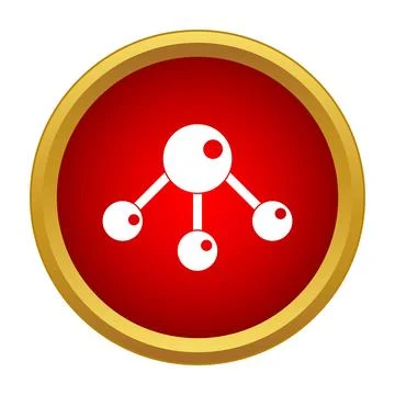 Molecule structure icon representing chemical atom connection Stock Illustration