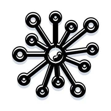 Molecule structure icon representing connection and networking Illustrazione stock