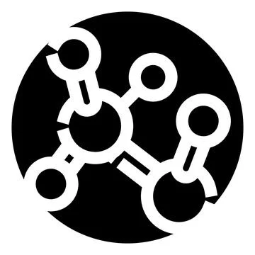 Molecule structure icon representing science and research Stock Illustration