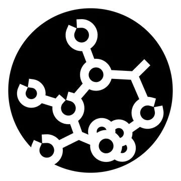 Molecule structure icon representing science and research Stock Illustration