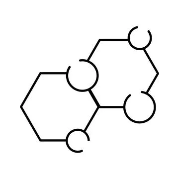 Molecule structure icon representing science development Stock Illustration