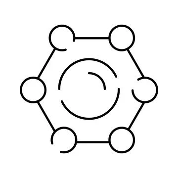 Molecule structure icon representing science, chemistry, and technology Stock Illustration