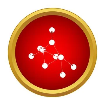 Molecule structure icon representing science, chemistry, and biology Stock Illustration