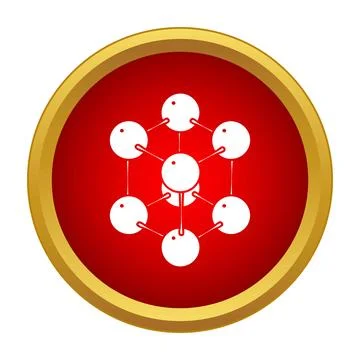 Molecule structure icon representing science, chemistry, and research Stock Illustration