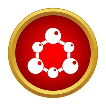 Molecule structure icon representing science, chemistry, and research Stock Illustration