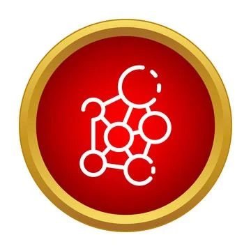 Molecule structure icon representing science, chemistry, and research Stock Illustration