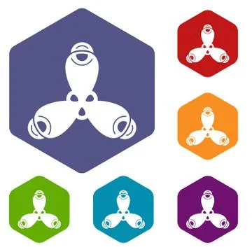 Molecule structure icons vector hexahedron Stock Illustration
