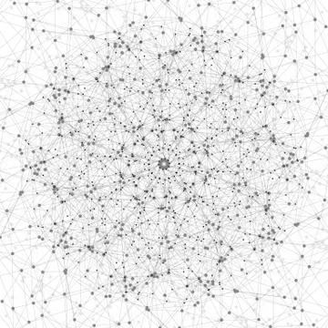 Molecule structure, molecular construction with connected lines and dots Illustrazione stock