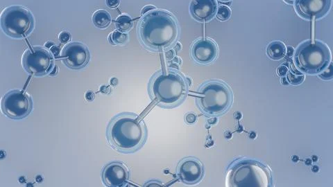 Molecule Structure Network – Biotechnology, Cosmetic Product Concept Illustrazione stock