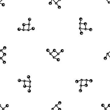 Molecule structure pattern seamless black 스톡 일러스트