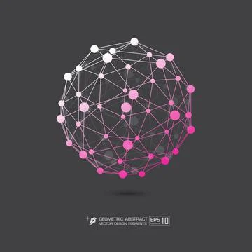 Molecule structure pink color on gray background  Vector EPS10 format Illustr Stock Illustration