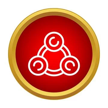 Molecule structure science icon on red button Stock Illustration