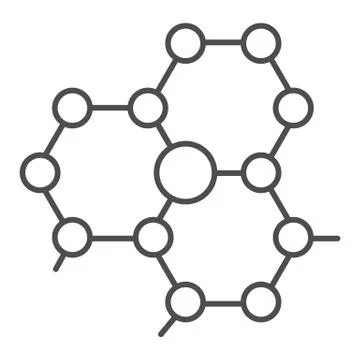 Molecule structure thin line icon. Atom connection vector illustration isolated Stock Illustration