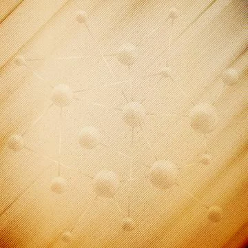 Molecule structure, wooden design background, vector illustration Illustrazione stock