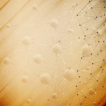 Molecule structure, wooden design background, vector illustration イラスト素材