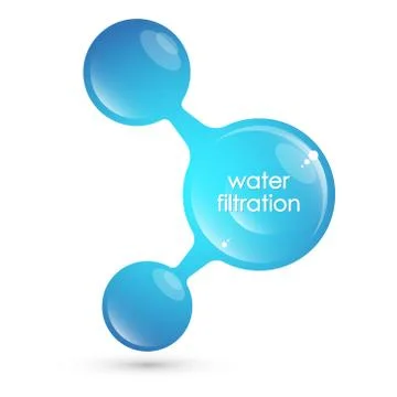 Molecule symbol for filtering water Stock Illustration