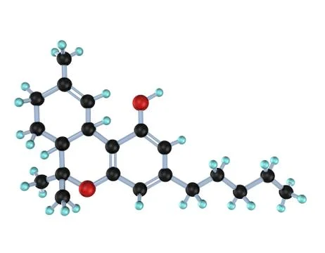 Molecule thc 3d Stock Illustration