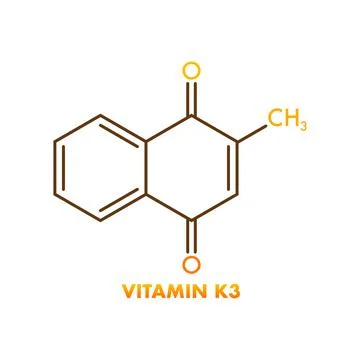 Molecule tocopherol. Vitamin K3. Icon for medical design. Stock Illustration