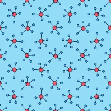Molecule vector concept colored seamless pattern Stock Illustration