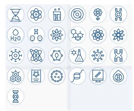 Molecule Vector Icon Arsenal with 25 Retina Ready Regular Line Detail Enhan.. Stockillustratie