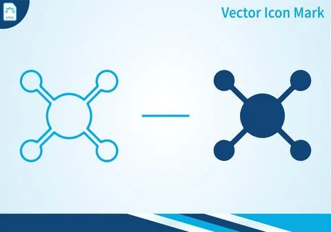 Molecule vector mark icon. chemistry symbol. icon mark vector illustration. Stock Illustration