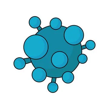 Molecule virus cell structure chemistry blue outline vector element 库存插图