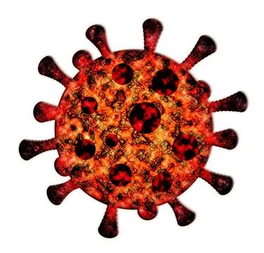 Molecule of the virus. Coronavirus. Macro. Background is white. Stock Illustration