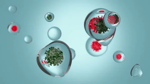 Molecule virus movement, 3d animation Stock Footage 217372861