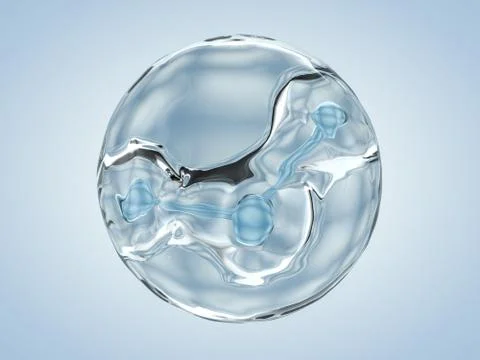 Molecule of Water. Structure. 3D Stock Illustration