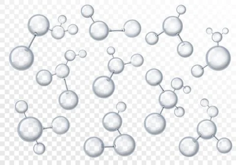 Molecules. 3d transparency molecular structures, chemistry macro models with Stock Illustration