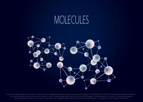 Molecules and atoms vector abstract background, science chemistry and physics Stock Illustration