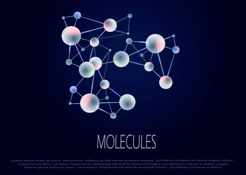 Molecules and atoms vector abstract background, science chemistry and physics Stock Illustration