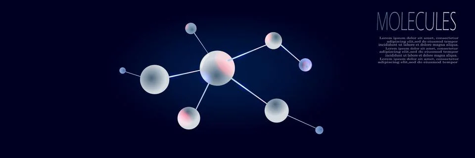 Molecules and atoms vector abstract background, science chemistry and physics Stock Illustration