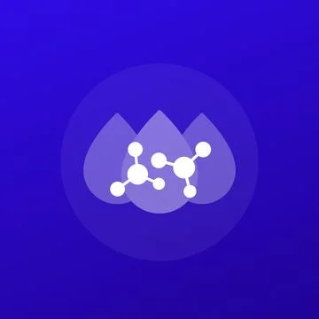 Molecules and drops icon, transparent design Stock Illustration