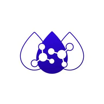 Molecules and drops icon on white Stock Illustration