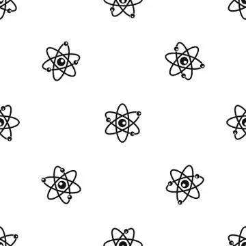 Molecules of atom pattern seamless black Stock Illustration