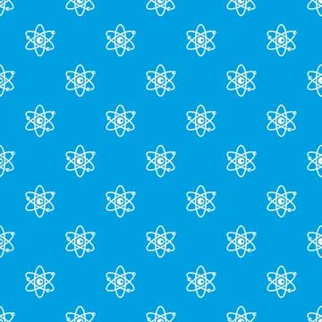 Molecules of atom pattern seamless blue Illustrazione stock