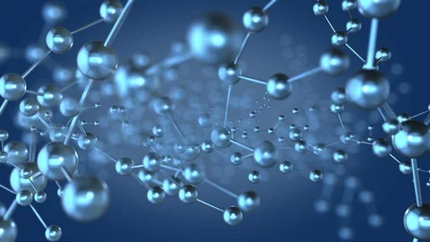 Molecules background animation graphic 3D render blue color. Video stock 95054299