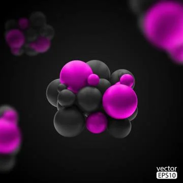 Molecules bakterie spheres abstract background . vector illustration molecula Stock Illustration