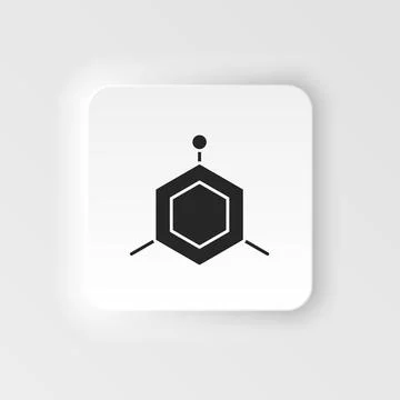 Molecules. Bioengineering neumorphic style vector icon. Biotechnology for health 스톡 일러스트