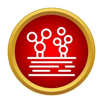 Molecules bonding to surface for scientific research icon Stock Illustration