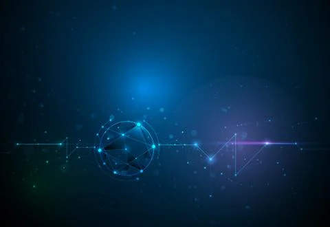 Molecules with Circles, Lines, Geometric, Polygon, Triangle pattern Illustrazione stock