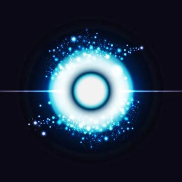 Molecules digital technology eye ball futuristic neon abstract background Stock Illustration