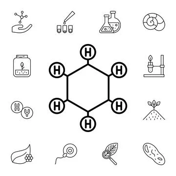 Molecules flat vector icon in biology pack Stock Illustration