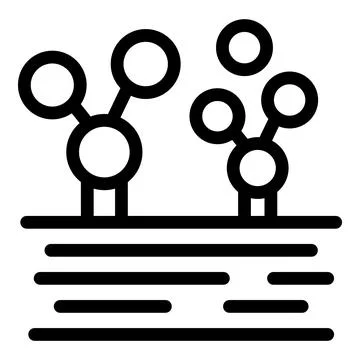 Molecules growing from surface icon outline style Illustrazione stock