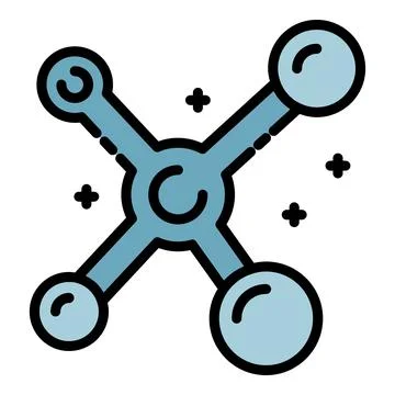 Molecules icon color outline vector Stock Illustration
