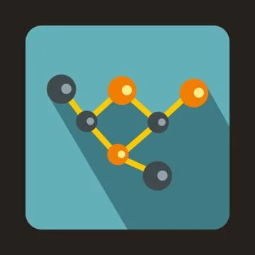 Molecules icon, flat style Stock Illustration