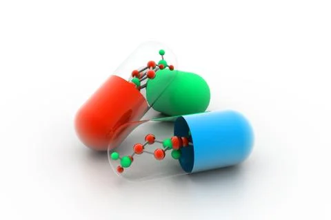 Molecules inside the capsule. イラスト素材