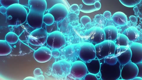 Molecules of liquid bubbles on the background. DNA molecule background Stock Footage 246457901