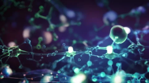 Molecules in microscopic photography. Stock Footage 265081387